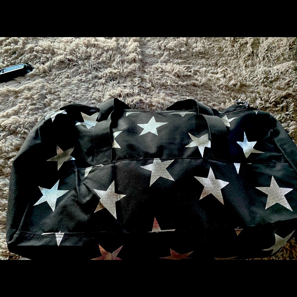 Victoria’s Secret Pink Duffel Bag. Black with Silver Stars